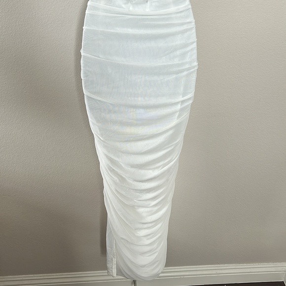 Princess Polly Alice White Ruched Cutout Ruched Midi Dress - Picture 10 of 13